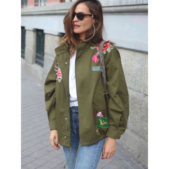 Floral Peacock Embroidered Parka Rare 